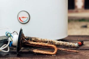 rusted water heater piece